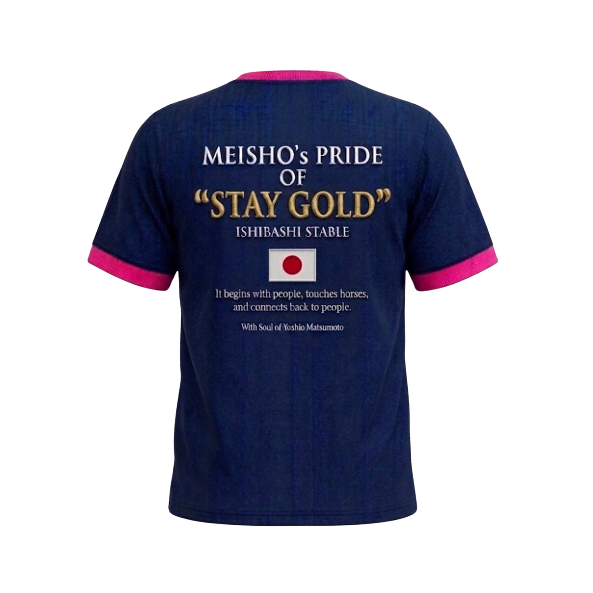 メイショウタバル Tシャツ 凱旋門賞2026 Qatar Prix de l'Arc de Triomphe 公式 石橋守厩舎 ステイゴールド(STAYGOLD) 勝負服 Limited バージョン NAVY/PINK