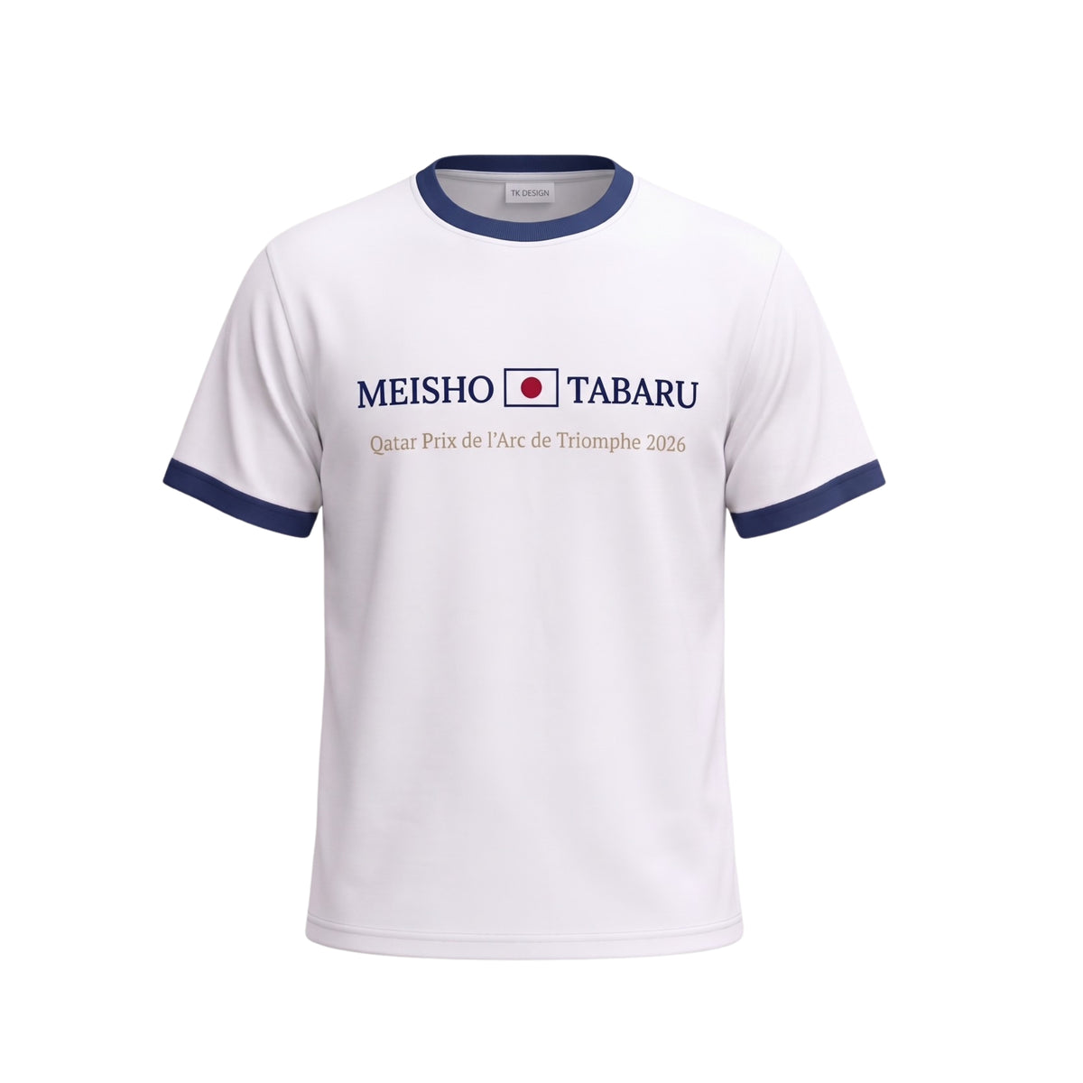 【現地限定】メイショウタバル Tシャツ 凱旋門賞2026 Qatar Prix de l'Arc de Triomphe 公式 石橋守厩舎 ゴールドシップ(GOLDSHIP) ロンシャン競馬場 限定 バージョン WHITE